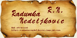 Radunka Nedeljković vizit kartica